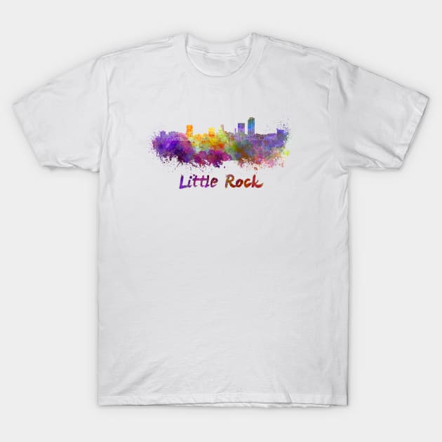 Little Rock skyline in watercolor T-Shirt by PaulrommerArt